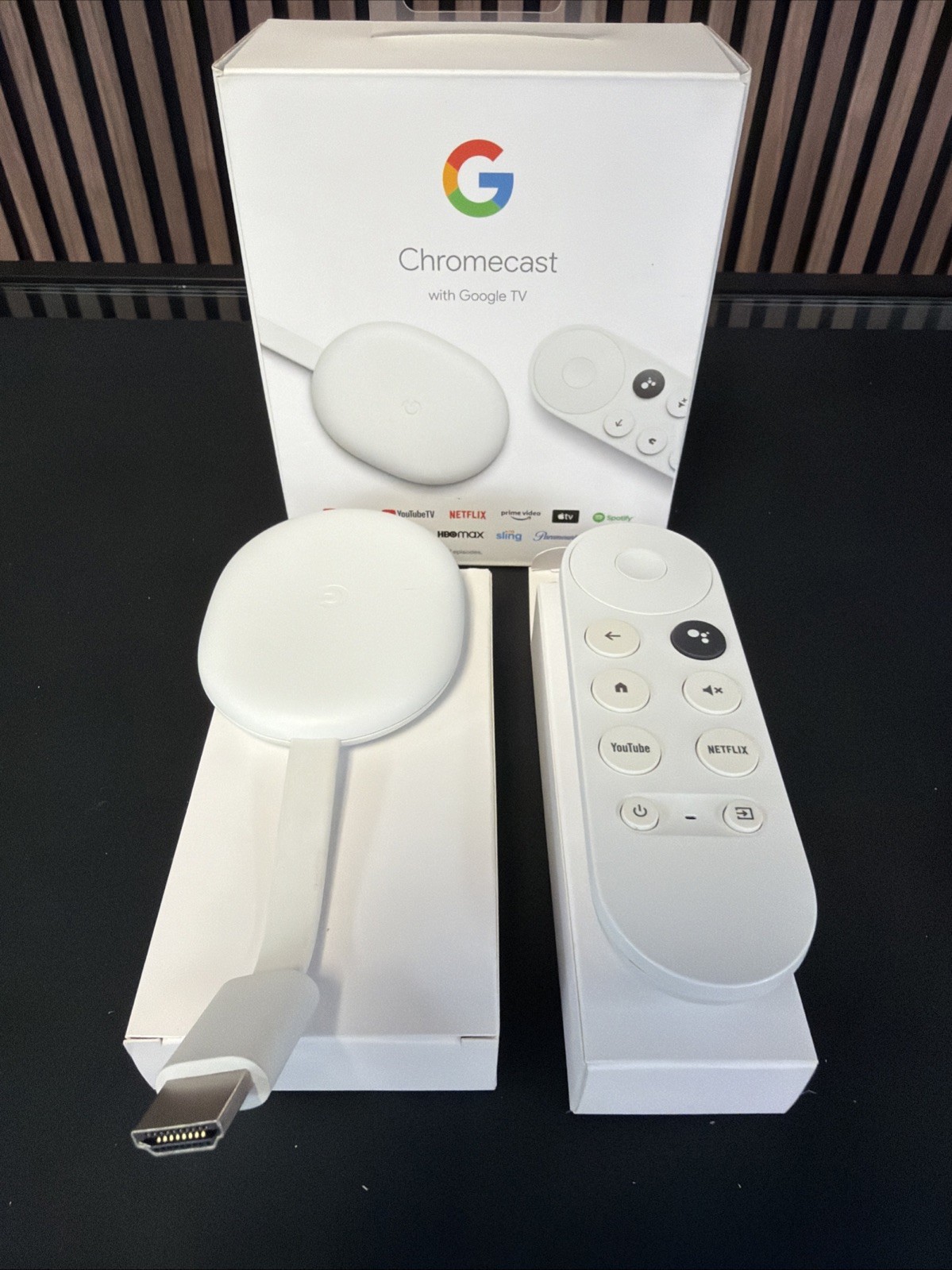 Google Chromecast with Google TV (Snow) Model GA01919-US 4K UHD