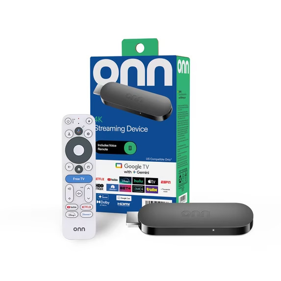 2026 NEW MODEL Onn 4K Stick Streaming Device Google TV UHD 8GB 2GB RAM plus pro