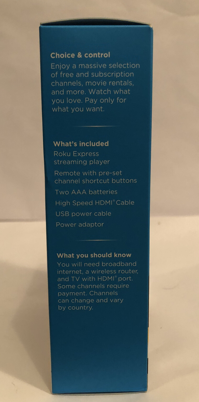 Roku Express HD Streaming Media Player (Black) 2020 Model 3930R BRAND NEW Sealed