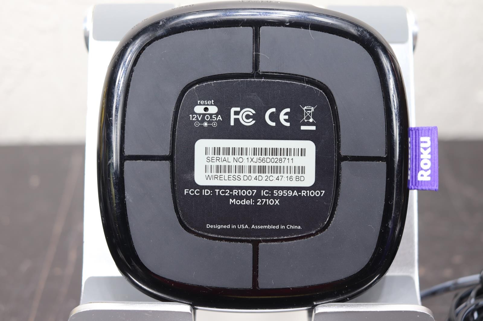 Roku 1 (3rd Generation) Media Streamer 2710X Power Adapter – Black