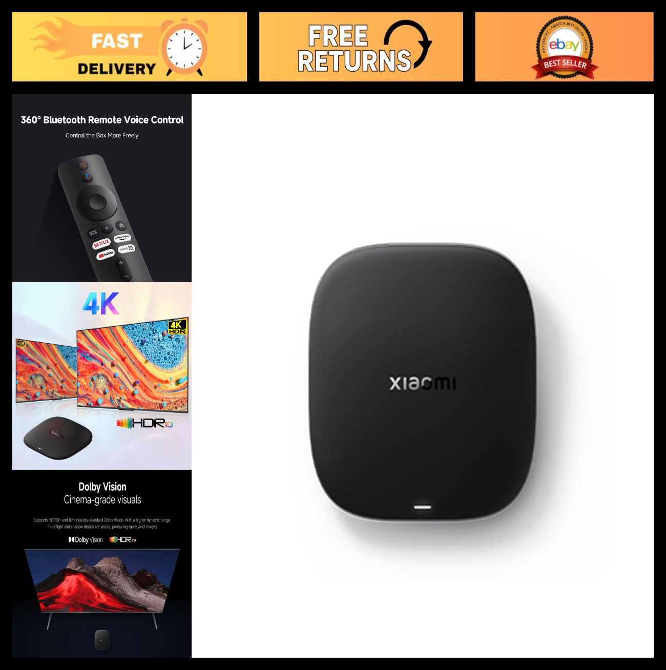 4K UHD Streaming Media Player, Google TV, 32GB, Dolby Vision & Atmos, WiFi 6, HD