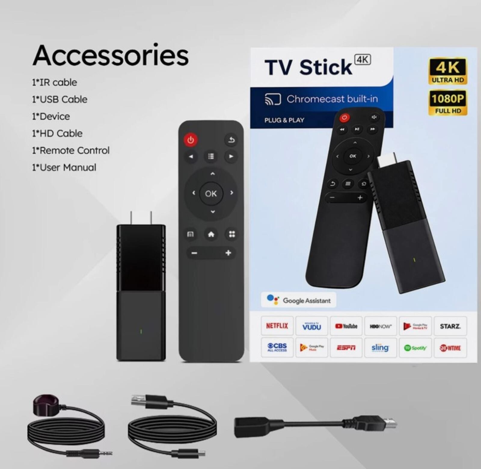4K TV Stick Android 10 Smart Media Streamer WiFi HDMI Streaming Player Remote