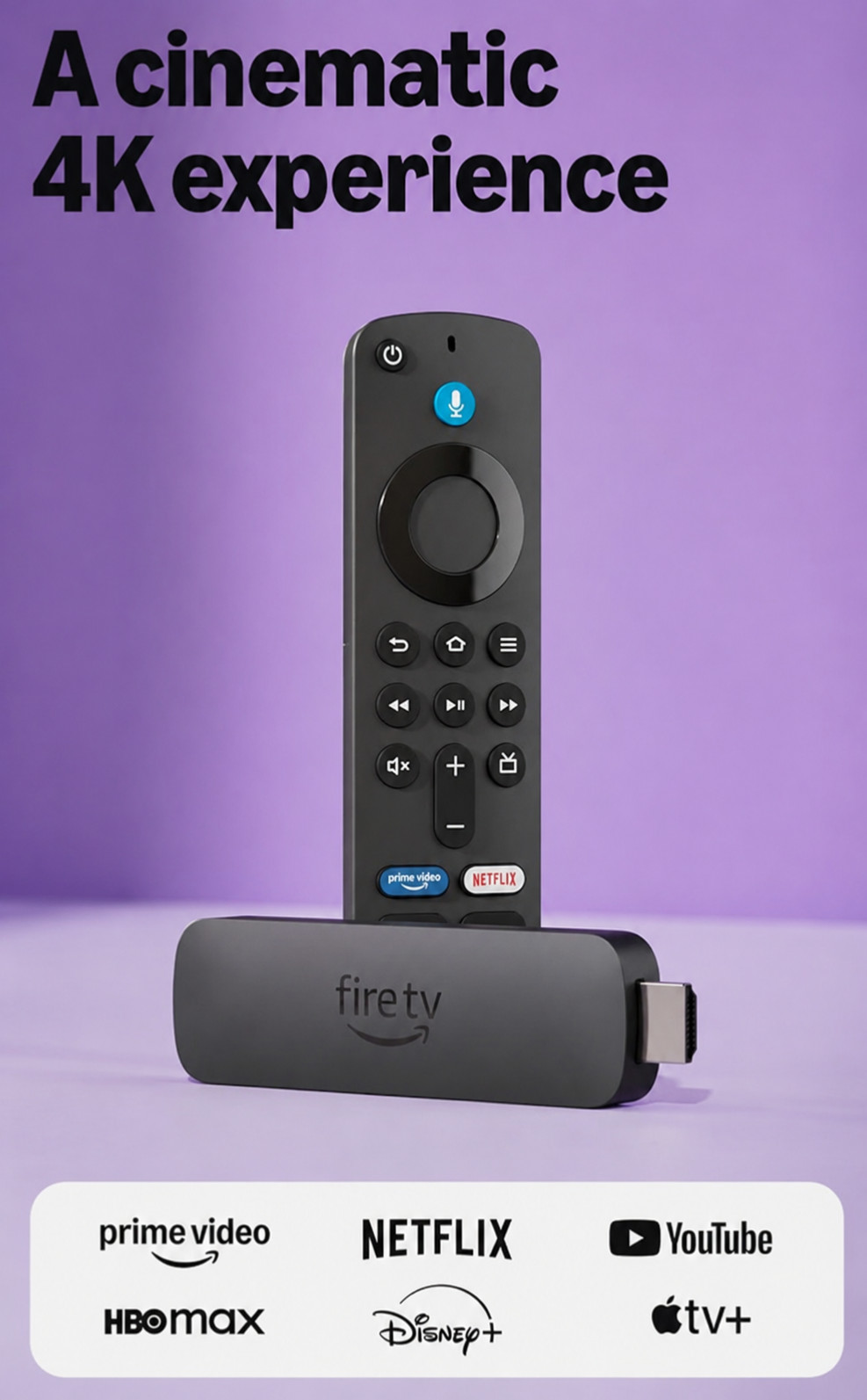 AMAZON FIRE TV Stick 4K MAX, Wi-Fi 6E, 2.0 GHz, 16GB/ALEXA Voice Remote Enhanced