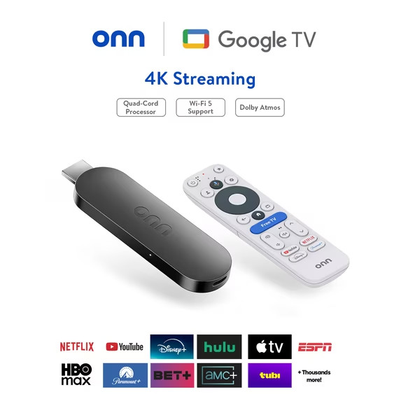 2026 NEW MODEL Onn 4K Stick Streaming Device Google TV UHD 8GB 2GB RAM plus pro