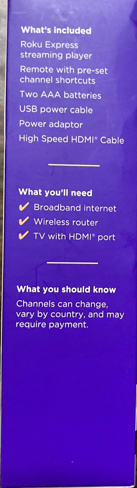 Roku Express HD Streaming Media Player – Black SKU# 3930R