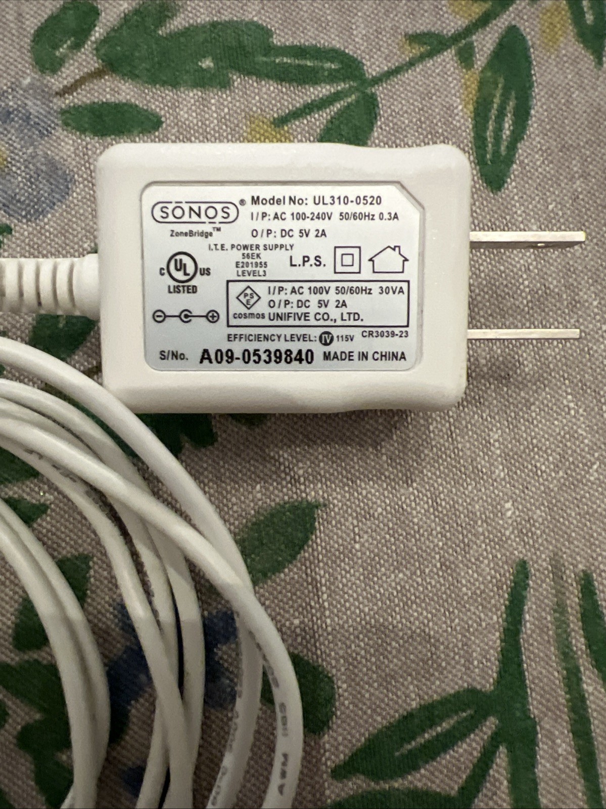 Sonos BRIDGE Wireless Network With Genuine Sonos Power Adapter BR100 Zone Bridge