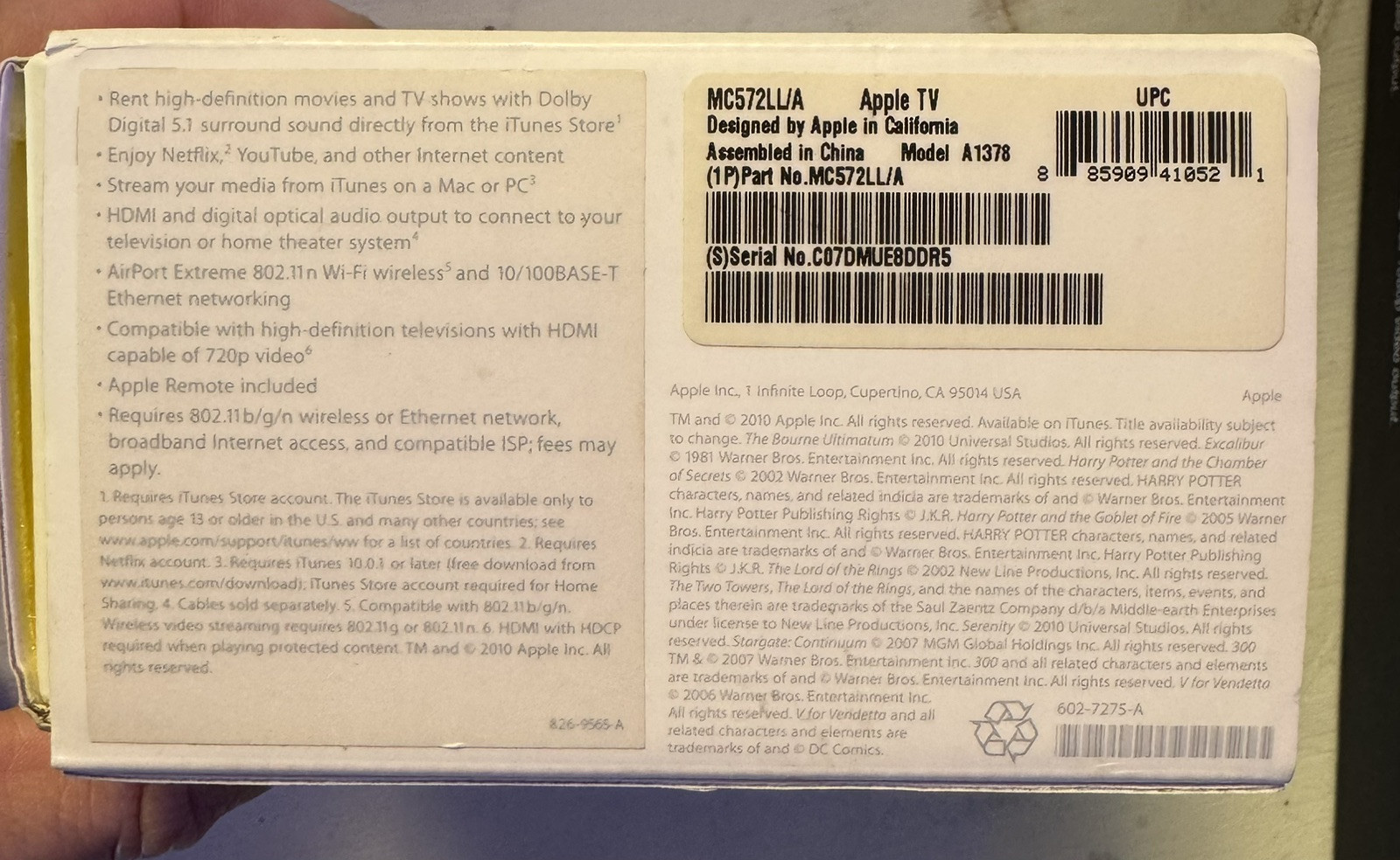 Apple TV (2nd Generation) Media Streamer – A1378 (CA) SEE PICS FOR INFO
