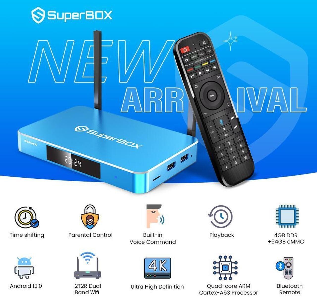 SuperBox S6 Max Smart TV Streaming Box All Channels HD free shipping fast-box