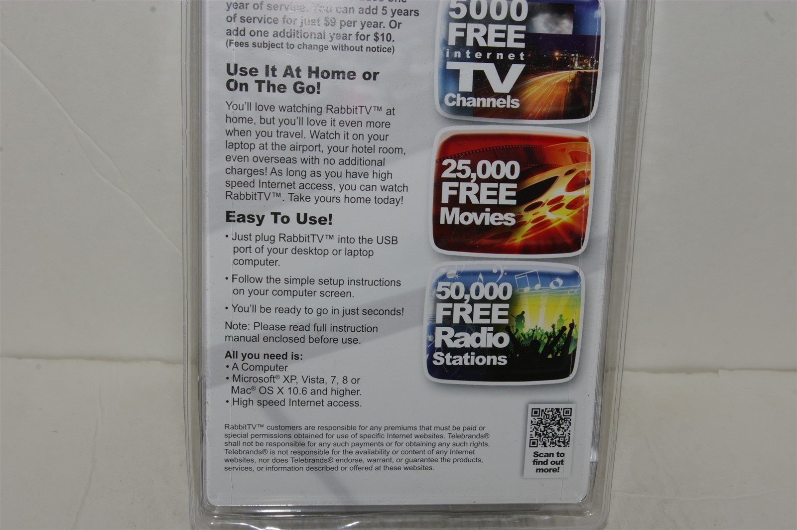 Rabbit TV As Seen On TV Streaming Media Player SEALED NEW