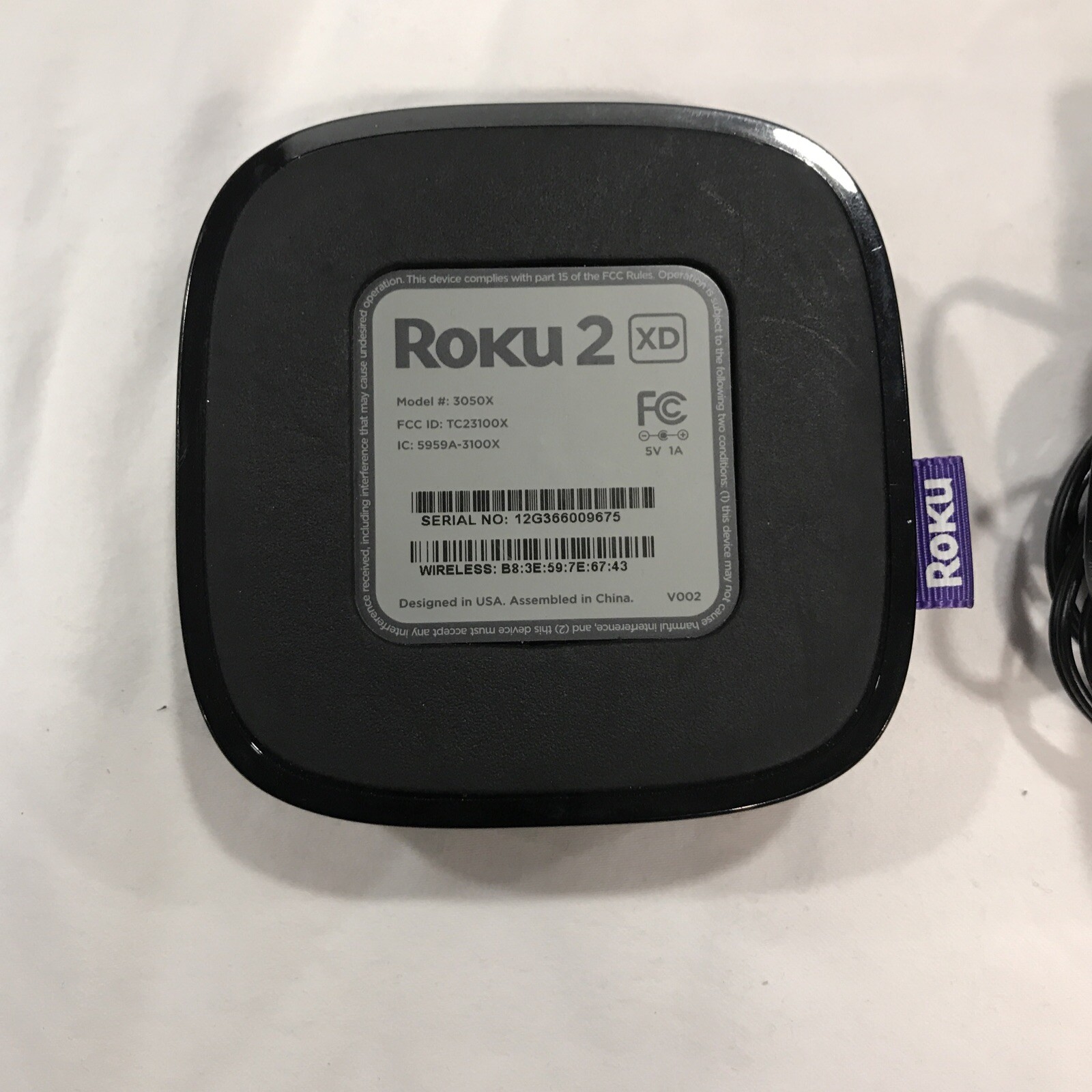 ROKU 2 XD model 3050X Full HD WiFi Digital Streaming Media Player No Remote