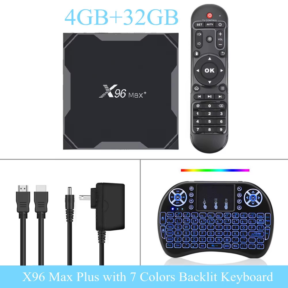 Smart TV Box Android 9.0 X96MAX Plus Amlogic S905X3 Quad Core 4GB 64GB 32GB Dual
