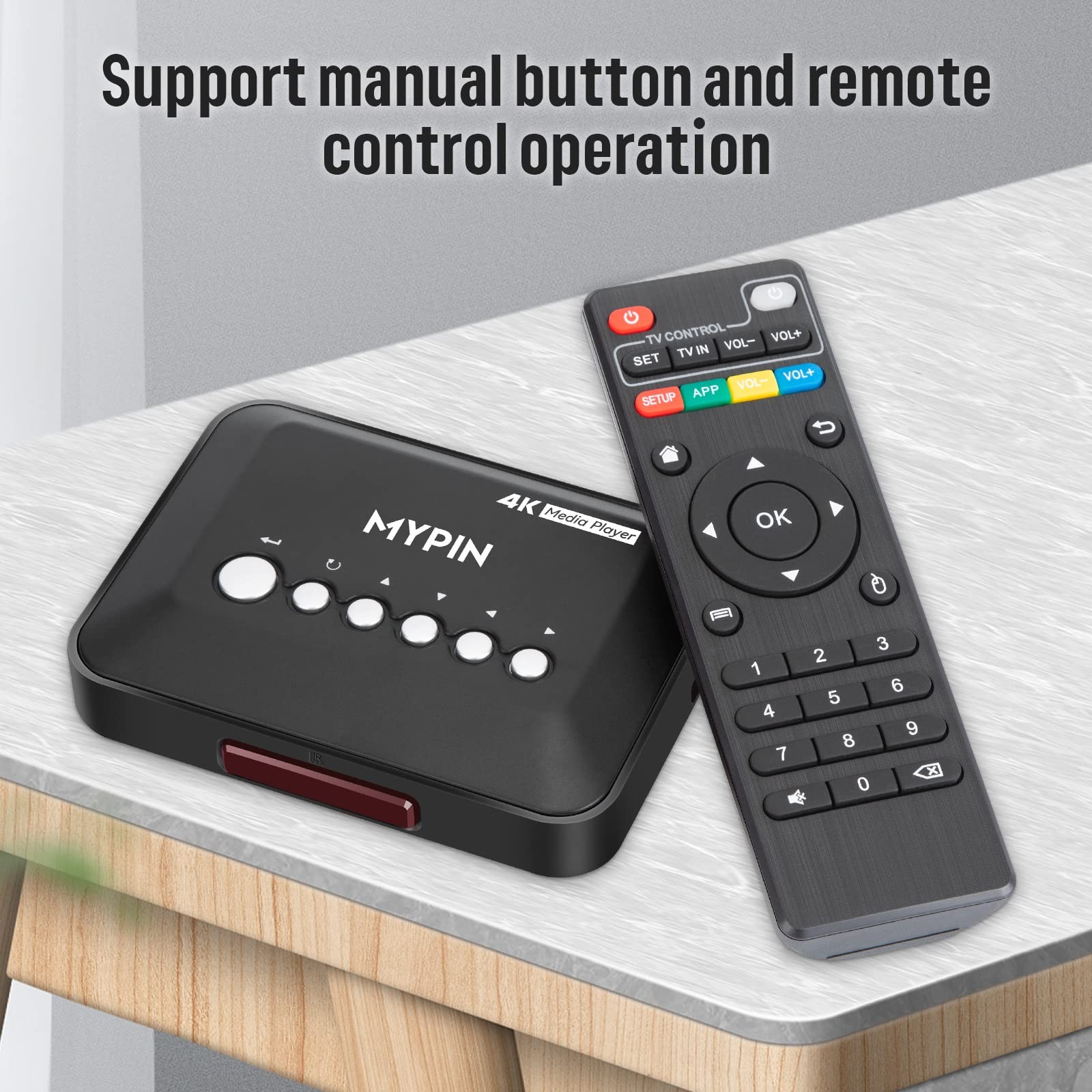 4K30hz HDMI TV Media Player with HDMI/AV Output, Digital MP4 Player for 14TB …