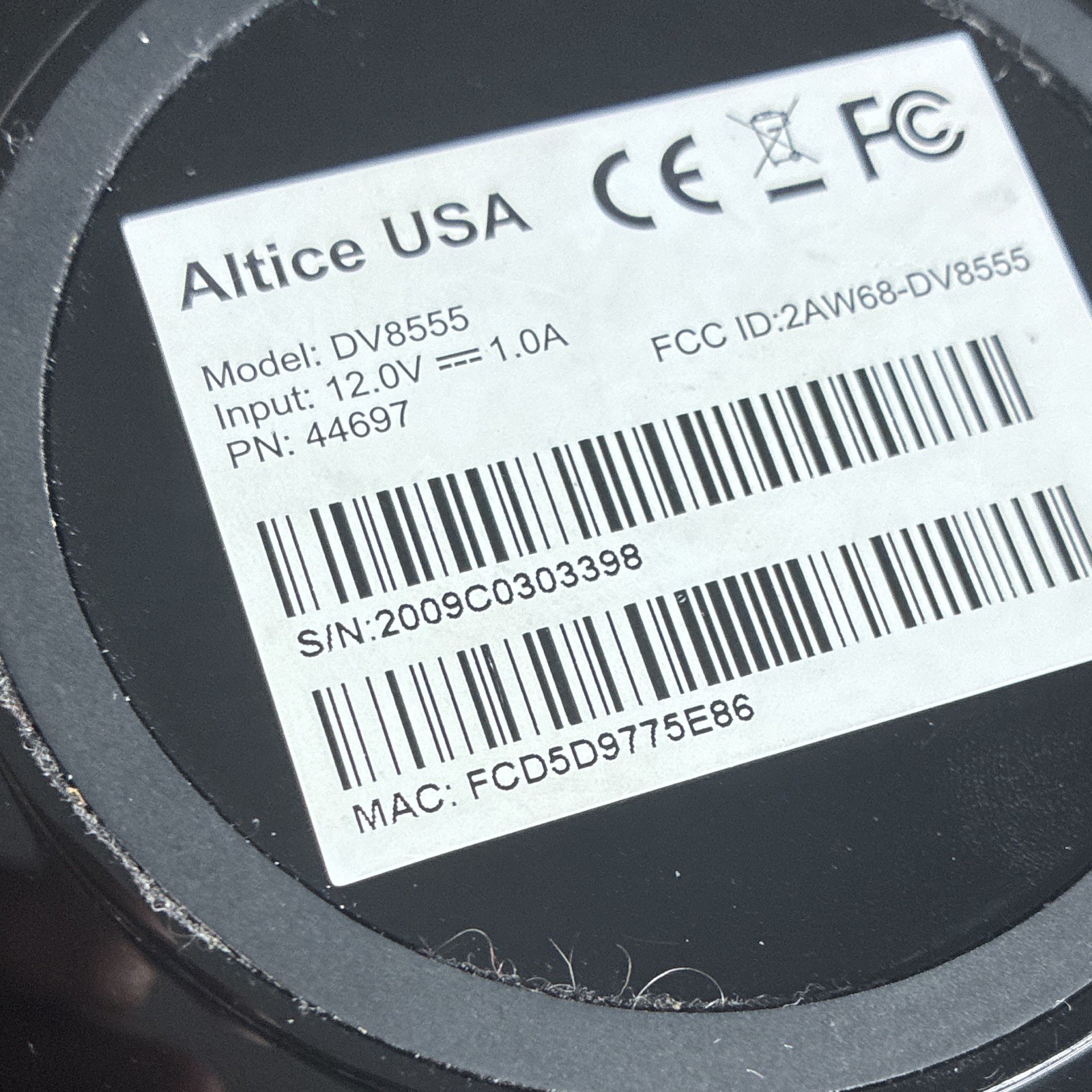 Altice USA DV8555 Media Streaming Box Black HDMI USB Ethernet S/PDIF AV