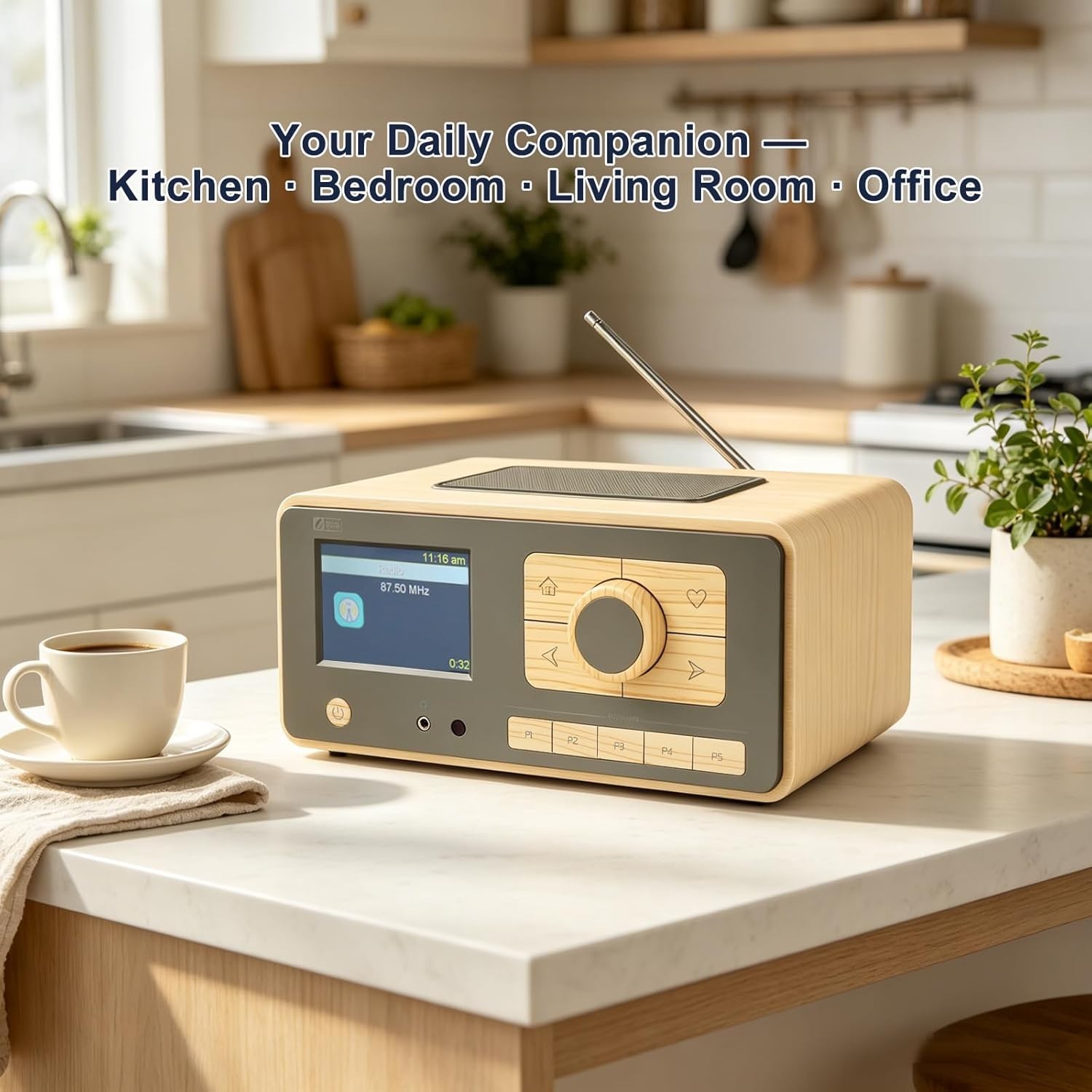 Ocean Digital WR-393 WiFi Internet Radio with FM, Podcast, Bluetooth Speaker,…