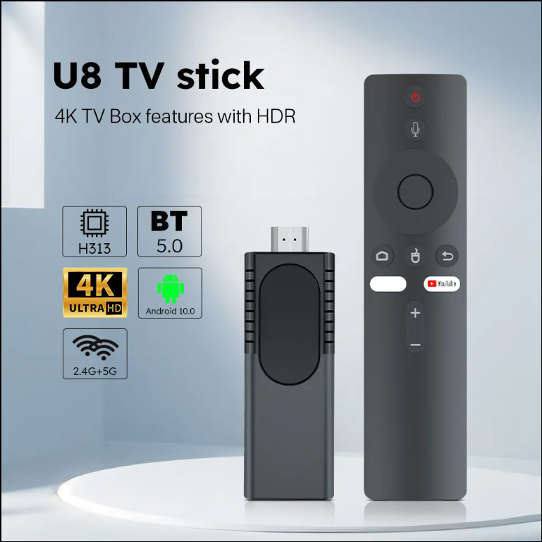 Android TV 10 U8 Stick 2GB 16GB Dual-Band Player Bluetooth Voice