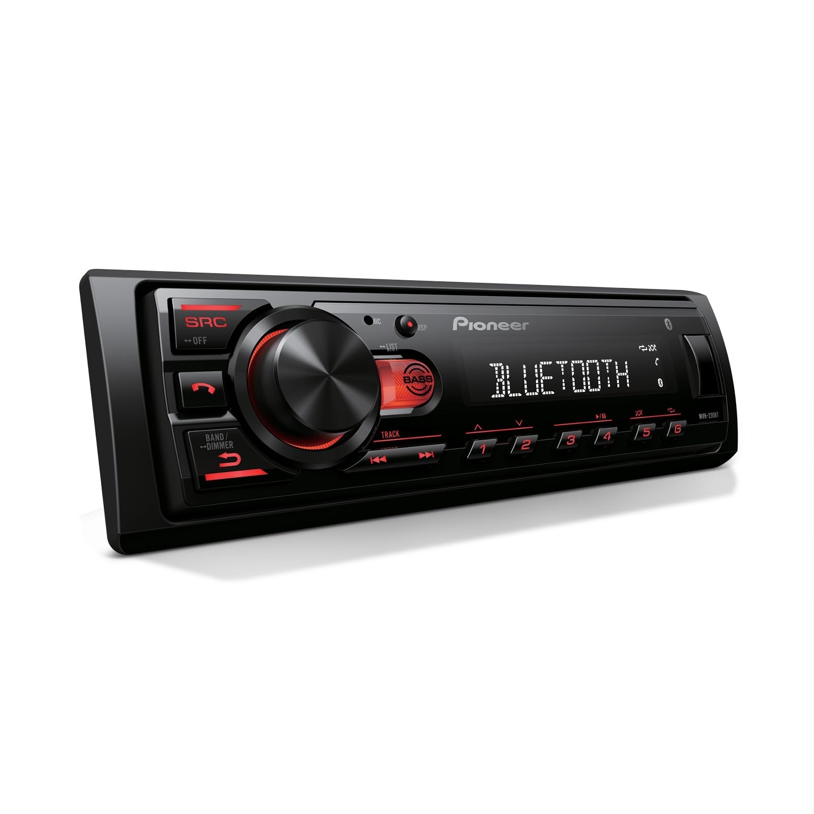 Digital Media Receiver 1-Din Bluetooth USB AM/FM Radio iPhone Android Compatible