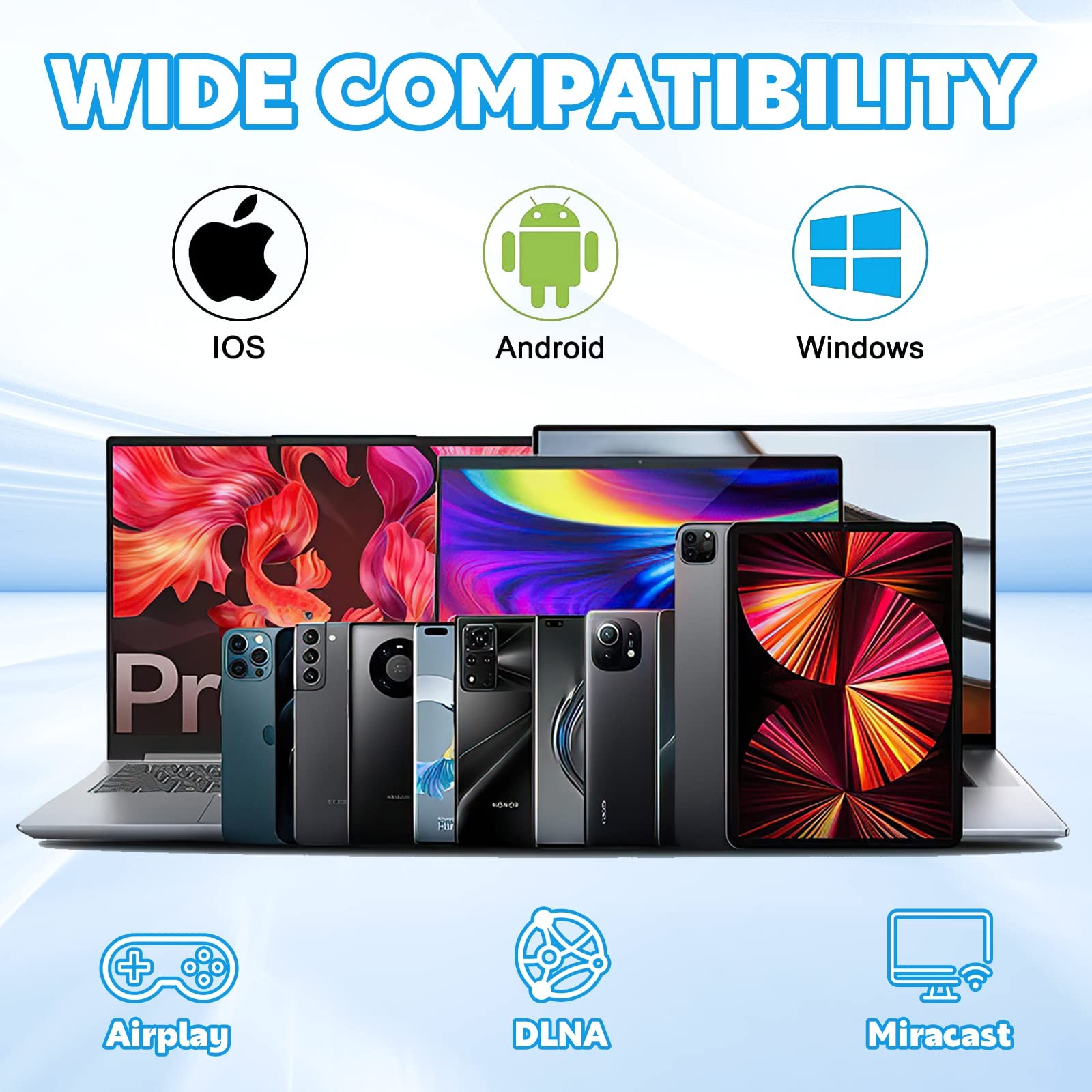 HDMI Wireless Display Dongle Adapter WiFi 4K&1080P Portable Transmitter, Str…