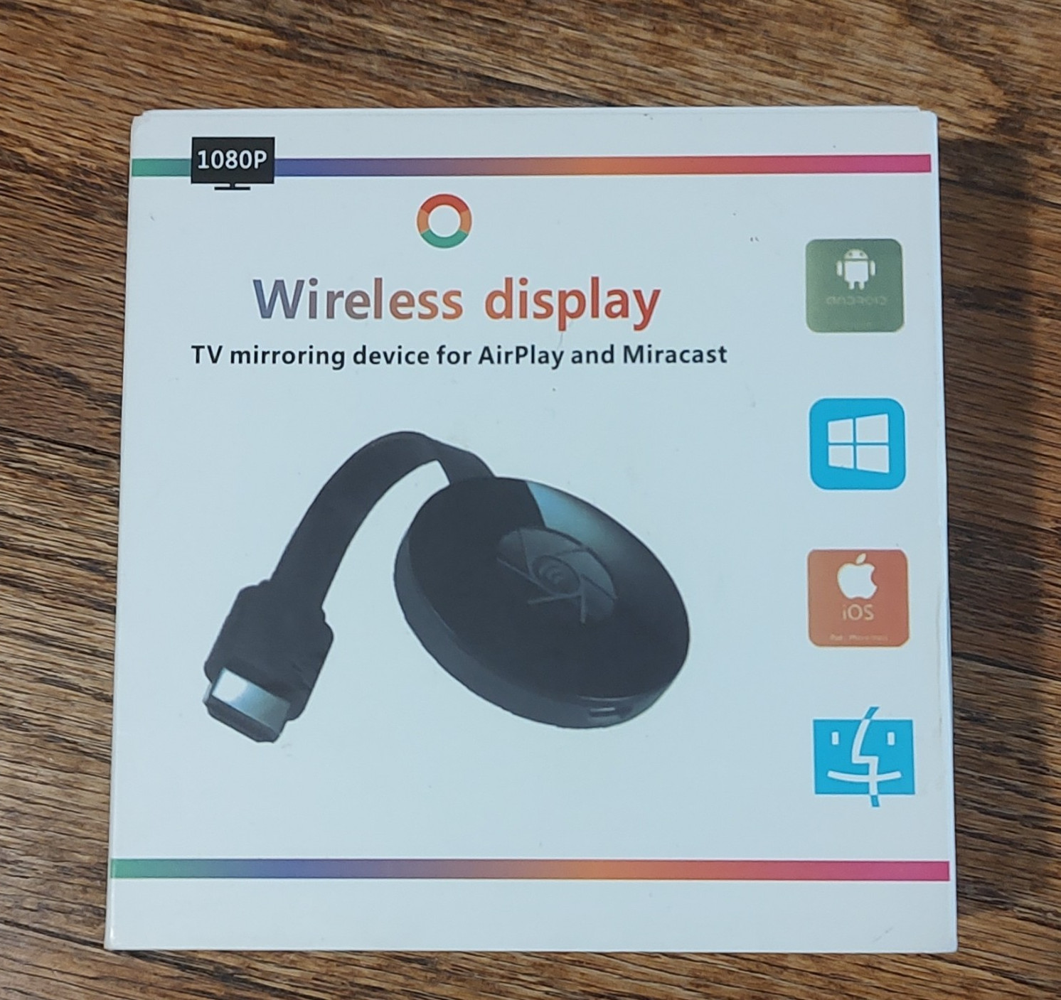 Wireless Display 1080p Screen Mirroring Dongle AirPlay Miracast HDMI Wi-Fi
