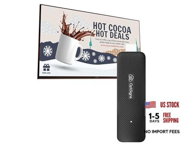 OptiStick Digital Signage Player – Android-Based 4K UHD HDMI Stick, Quad