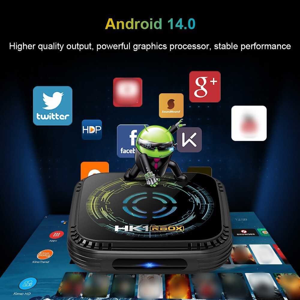 HK1 RBOX H8X H728 Android 14.0 TV box Octa Core 8K HDR10 1000M LAN Wifi6 Player