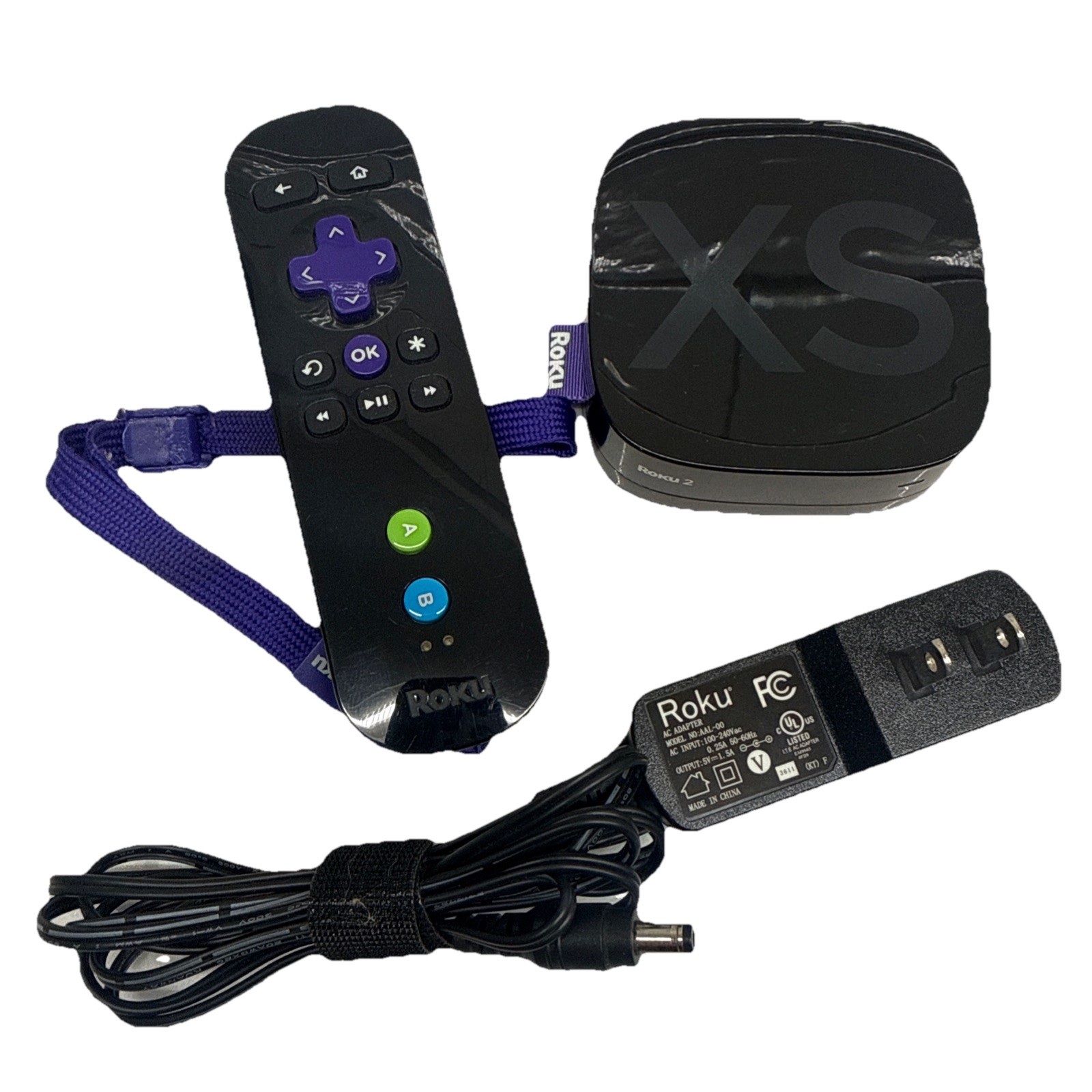 Roku 2 XS 3100X (Media Streamer) Remote+Lanyard & Power Supply Factory Reset