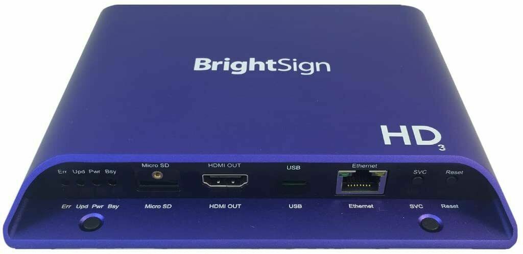 BrightSign Bright Sign HD3 HD223 Digital Signage Media Player – w Power Supply!