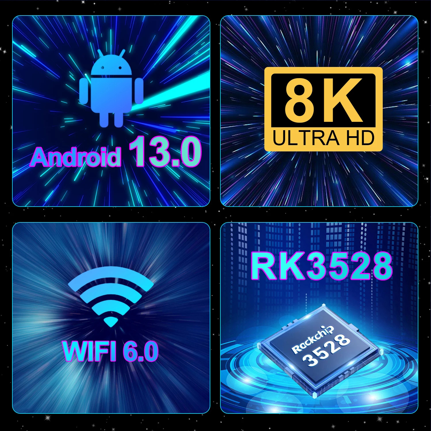 G96 Max A13 Android 13 TV Box 8K 4K WiFi 6 RK3528 4GB/64GB Streaming Player