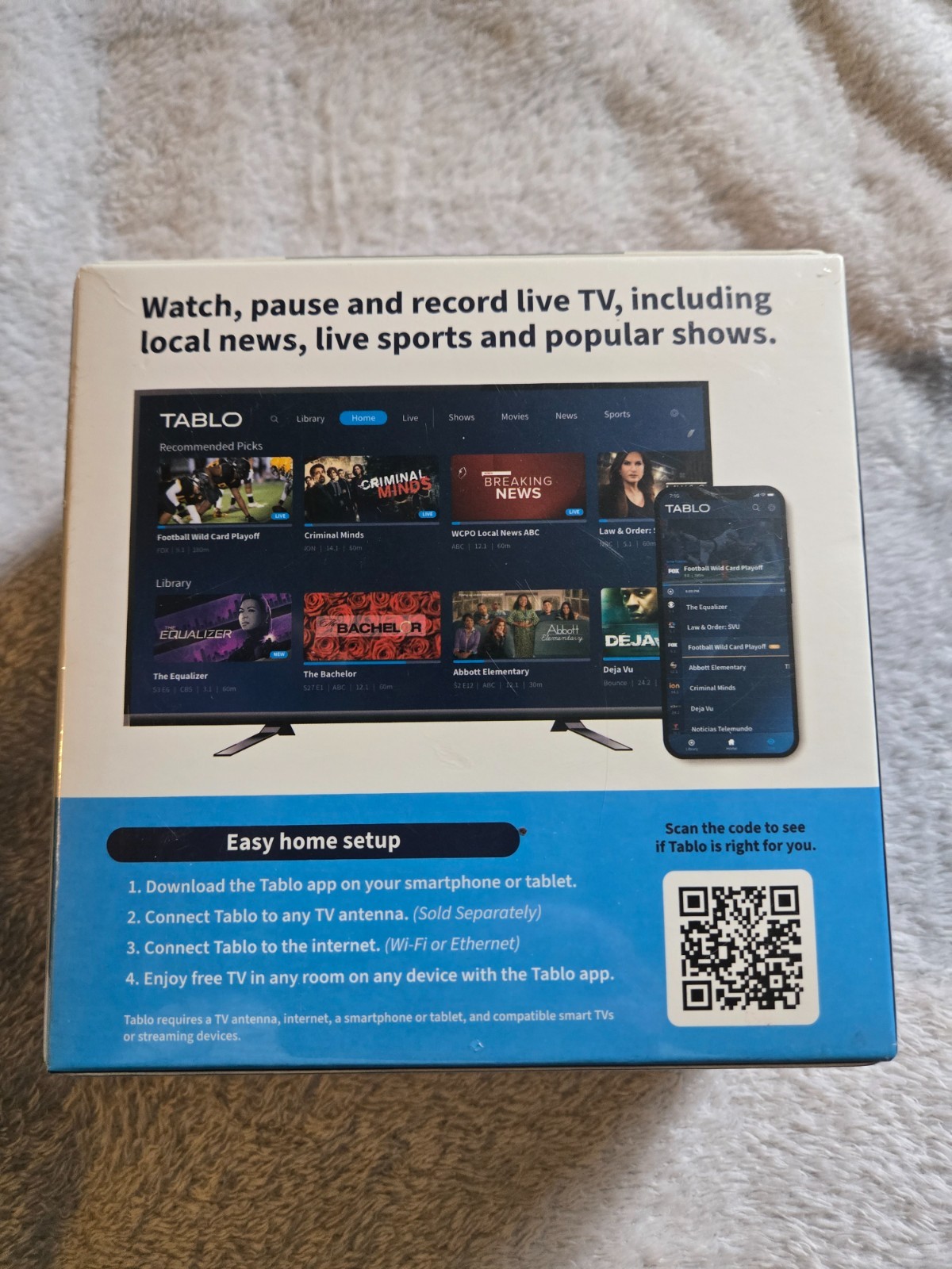 Tablo TV 4th Gen 2-Tuner 128 GB 50 Hour OTA Live TV DVR TF1282B