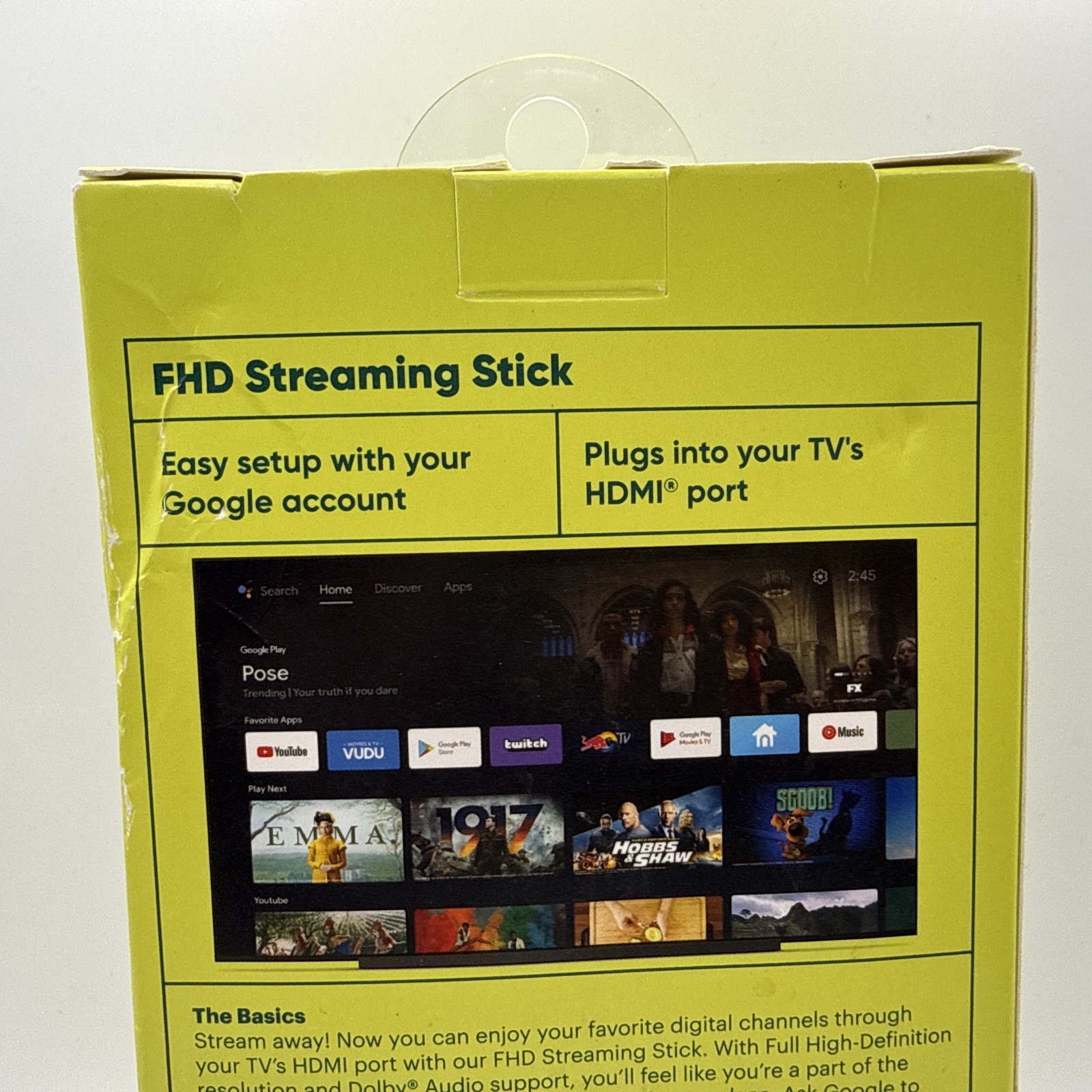 ONN Android TV FHD Streaming Stick Chromecast Google HDMI New in Box