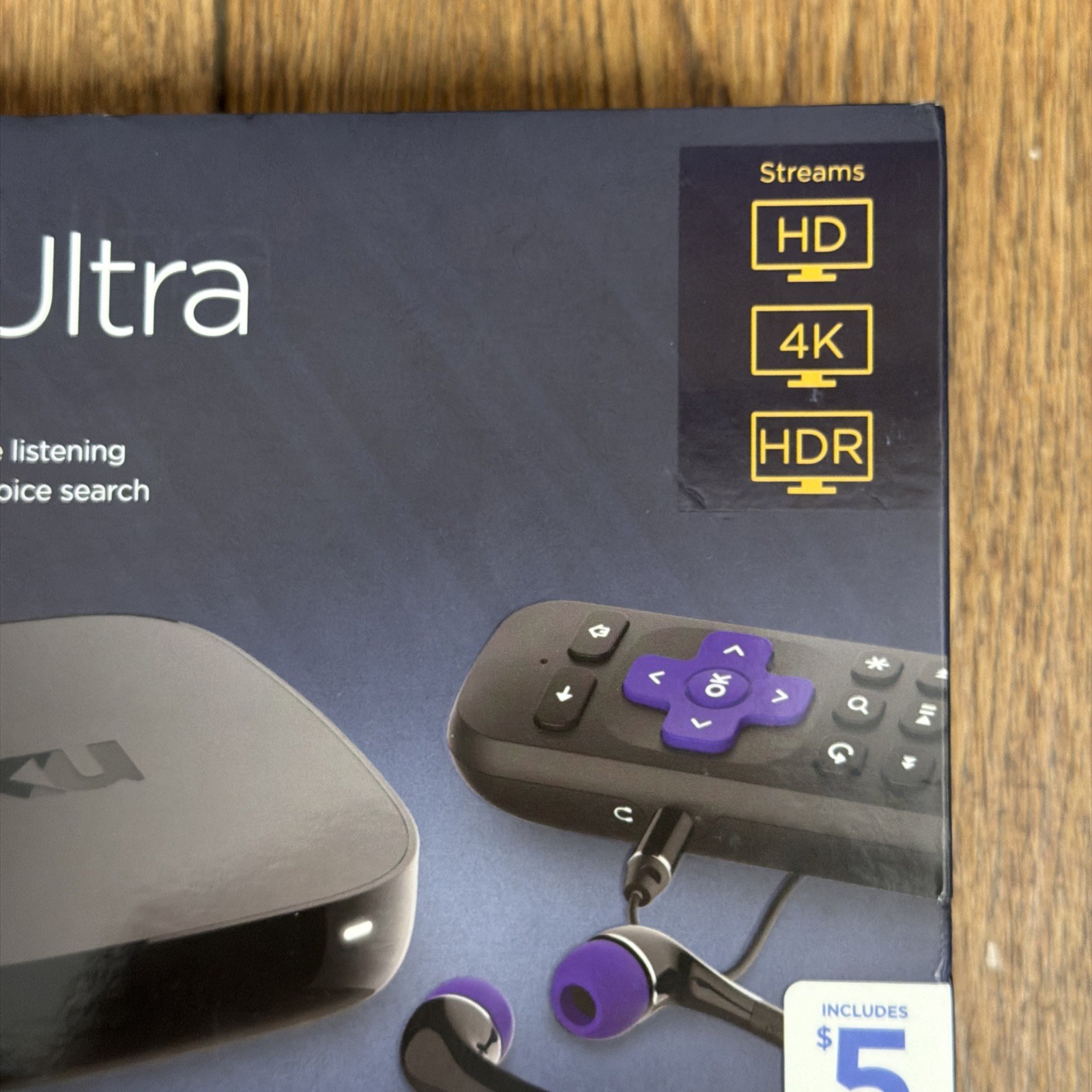Roku 4640 RW Ultra Streaming Media Player 4K HD HDR with Headphones Black Seald