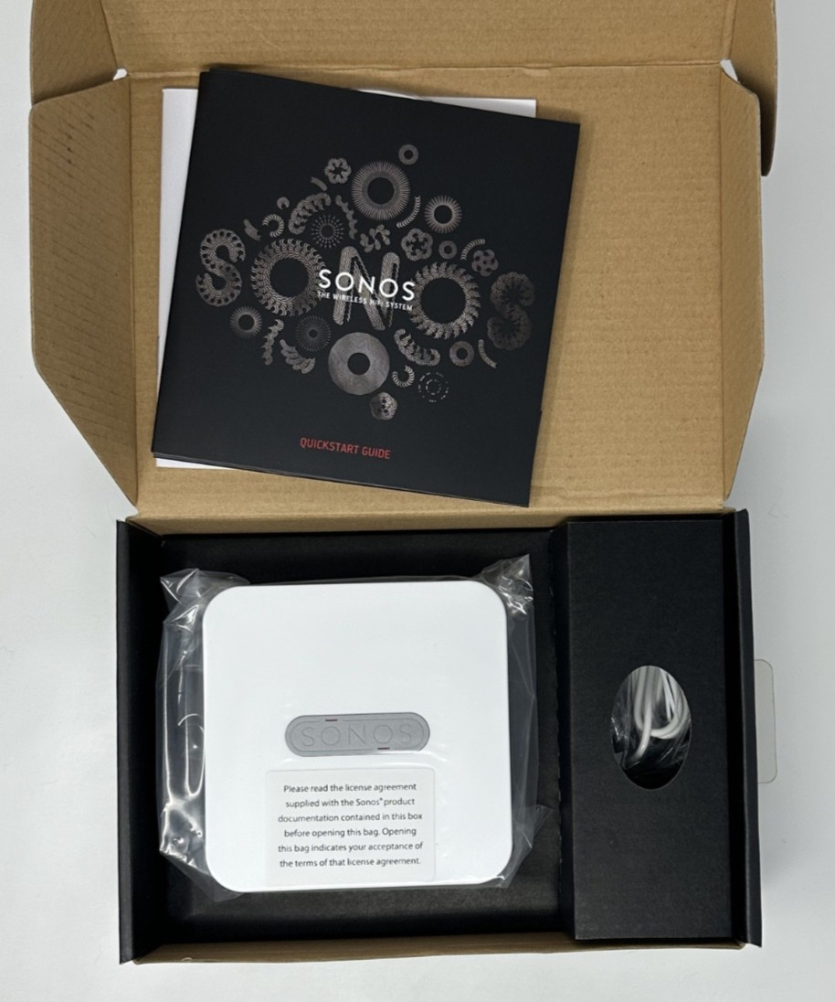 Sonos Bridge Wireless HiFi System White w/OEM Power Supply Cable WHITE