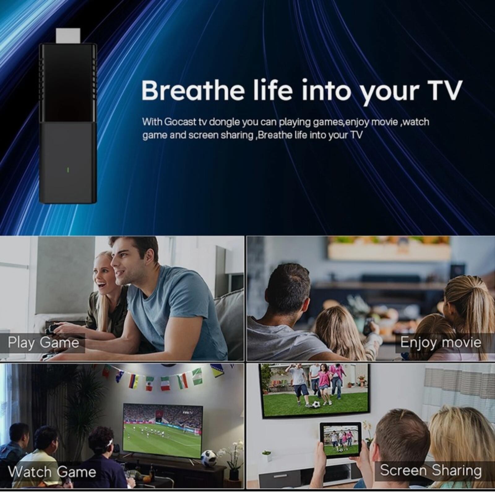 4K TV Stick Android 10 Smart Media Streamer WiFi HDMI Streaming Player Remote