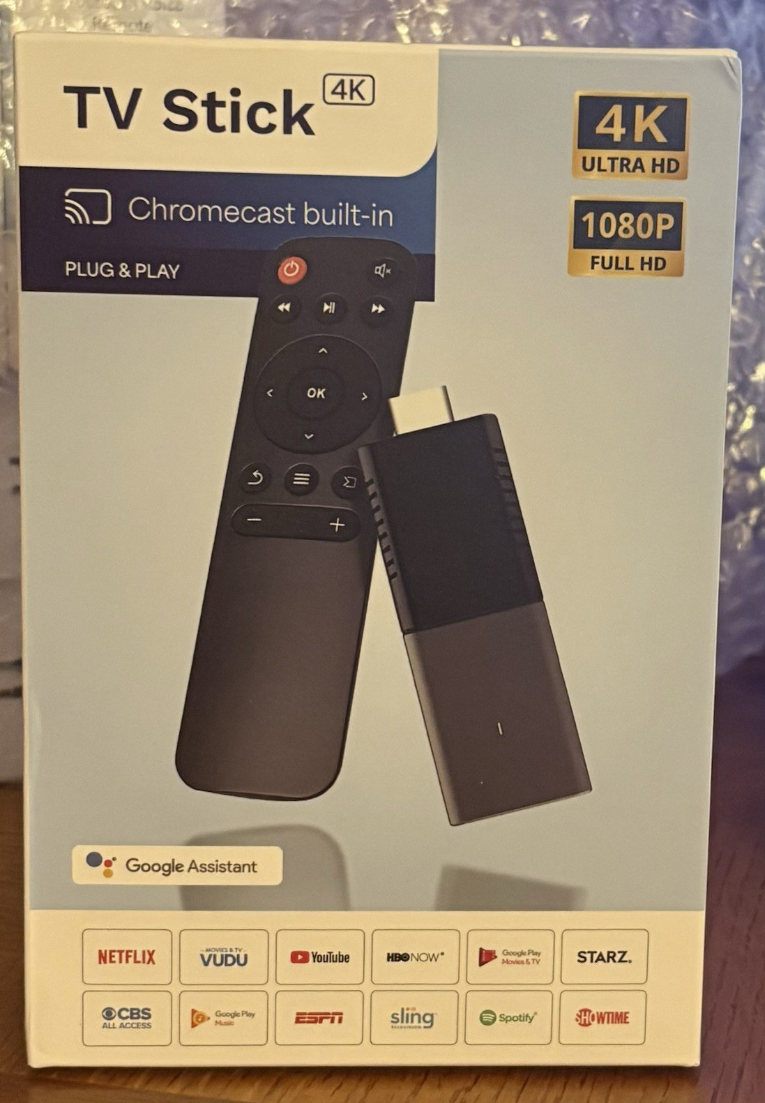 Smart TV Stick 4K UHD Chromecast Built-In Android TV Google Assist Remote