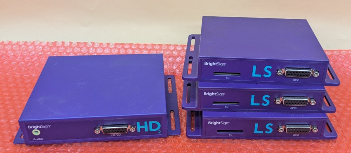 BrightSign LOT 3x LS Digital Media Player LS422 & 1x HD2 HD222 ~ NO AC Adapters