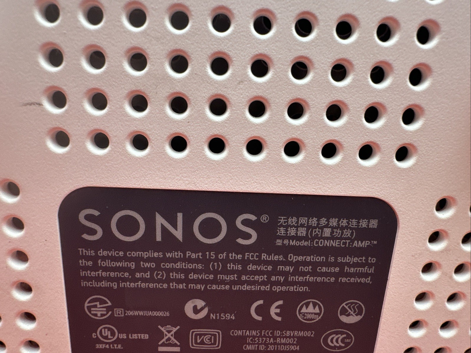 NOT WORKING Sonos Connect Amp 2nd Gen Wireless Streaming Amp W Power Cord