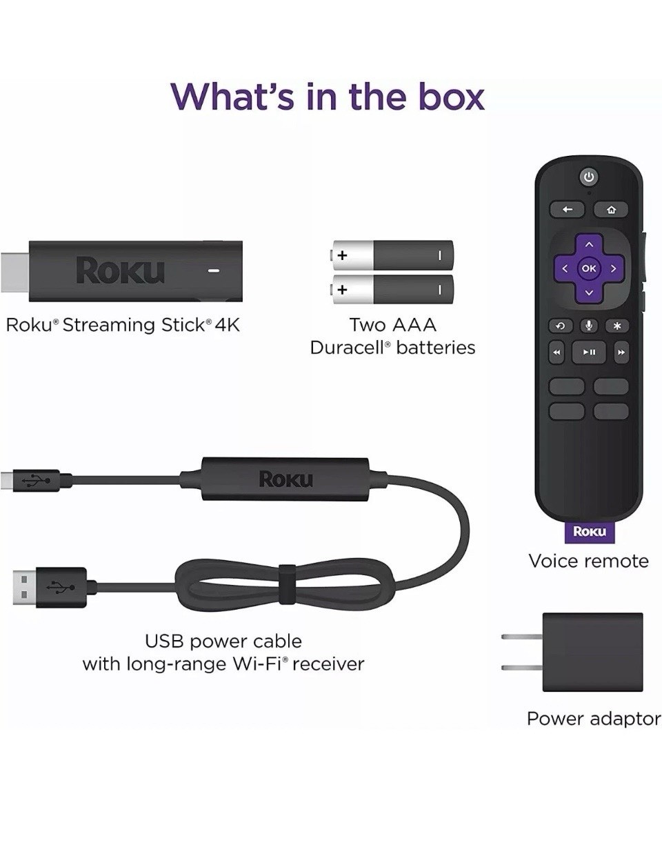 Roku Streaming Stick Device 4K HDR & Dolby Vision 3820×2 With Voice Remote