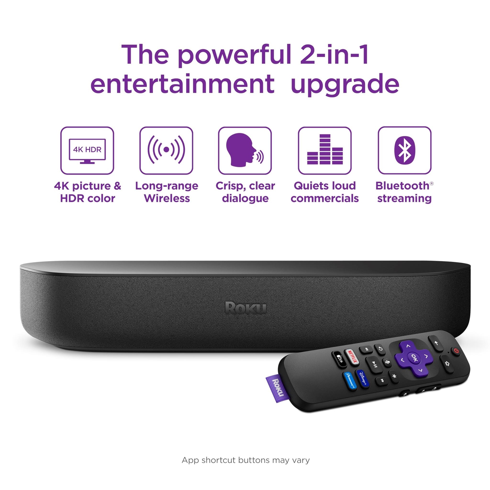 Roku Streambar | 4K HDR Streaming Device & Premium Roku Soundbar All In One, Rok