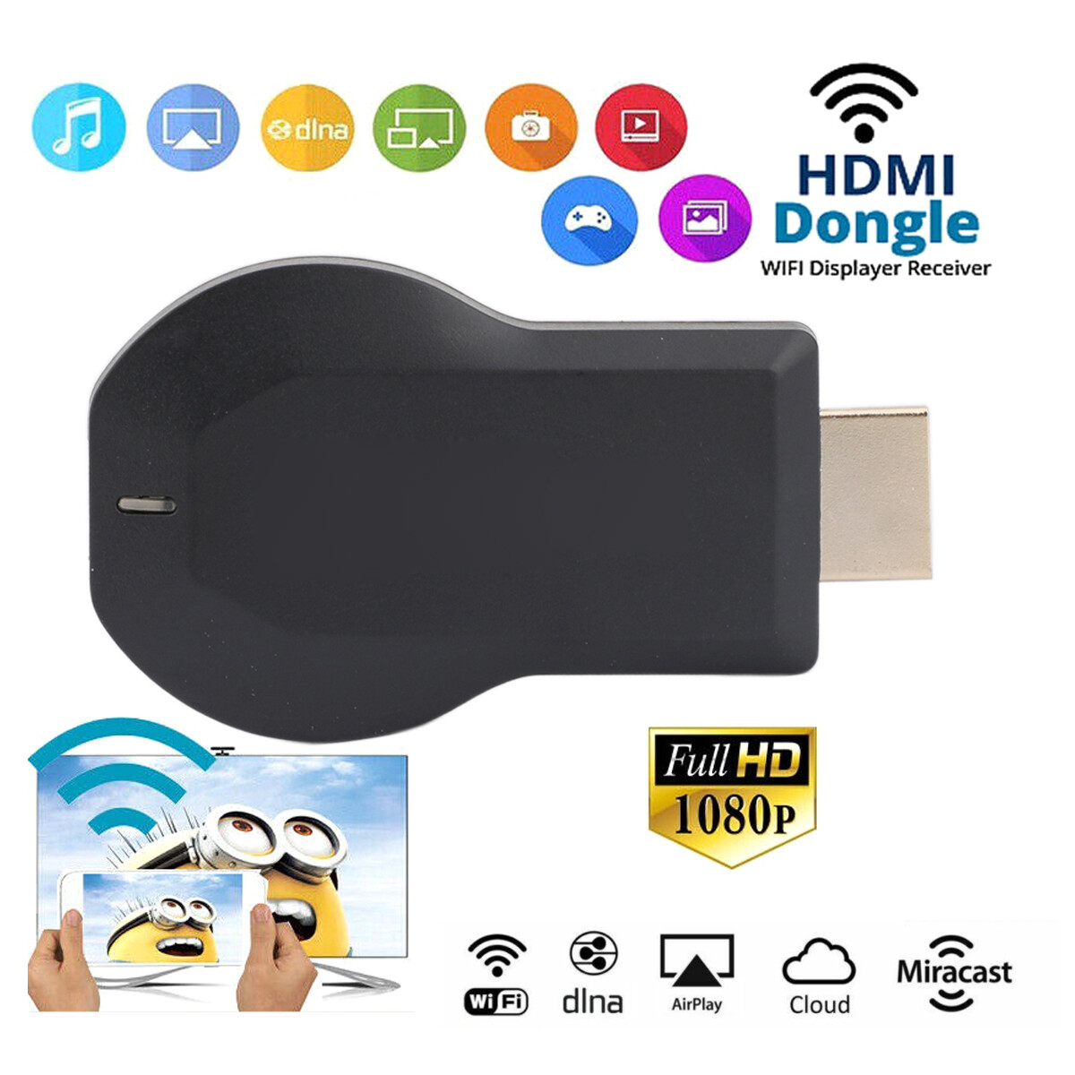 M9/M4 Plus Air Play HDM TV Stick WIFI Display Receiver Dongle Streamer EP