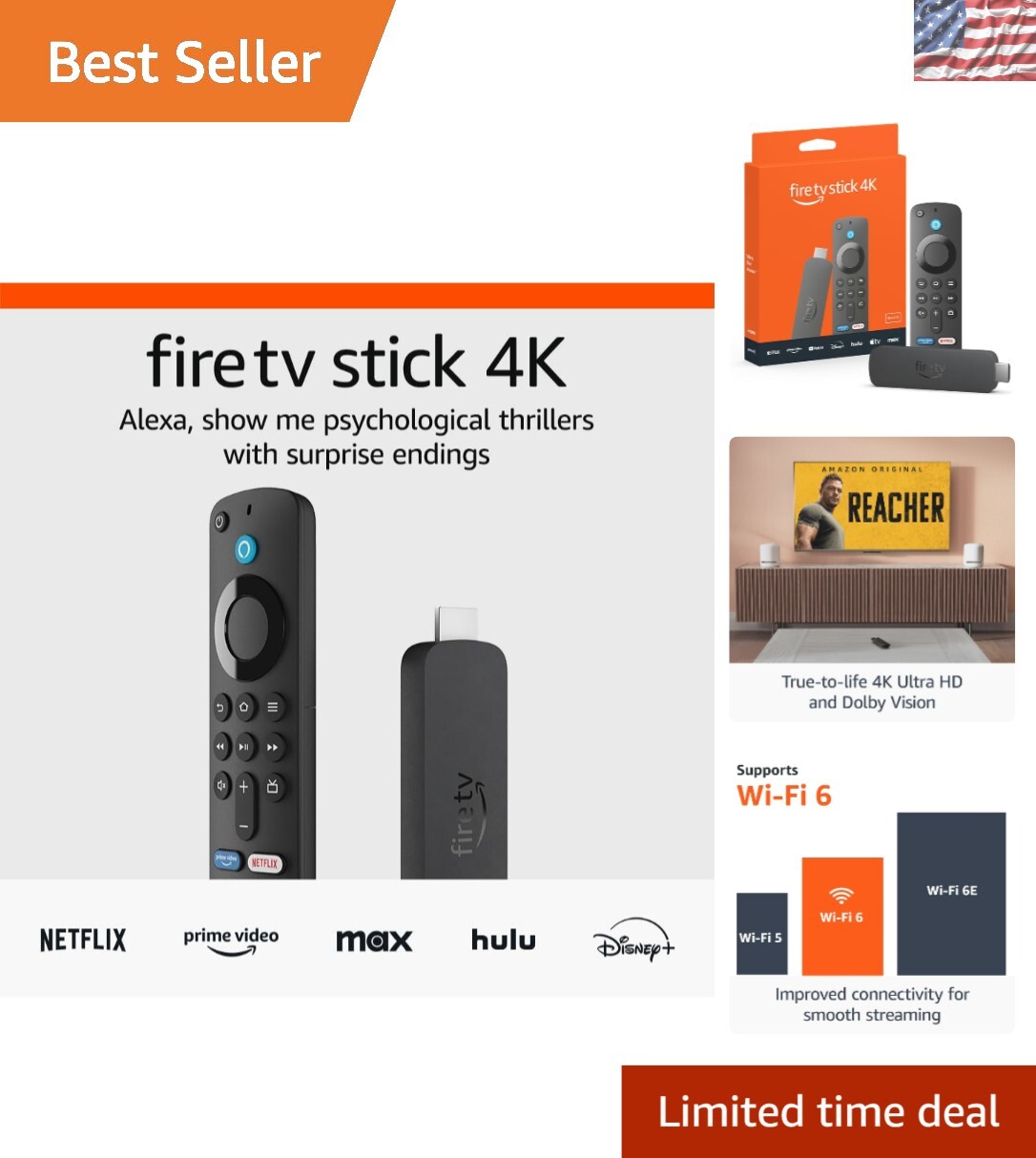 Amazon Fire TV Stick 4K with AI Search, Wi-Fi 6 & Xbox Gaming – 1.5M+ Titles