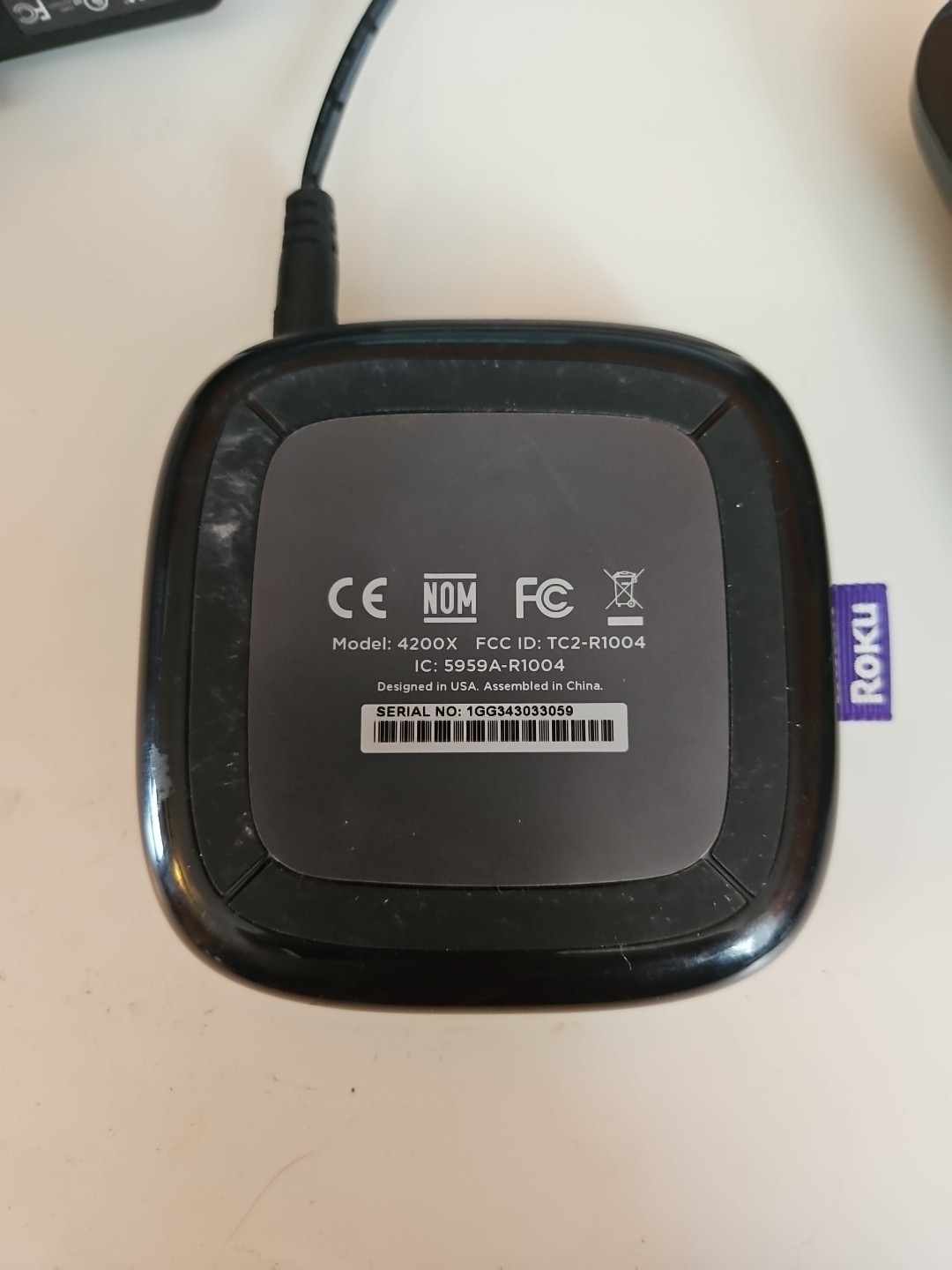 Roku 3 Model 4200X 3rd generation Black Media Streaming player w/ Remote Tested