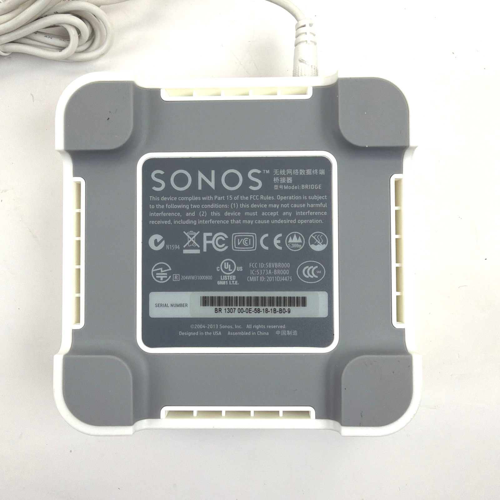 Sonos Bridge White – Sonos Wireless Network – Model BRIDGE EUC