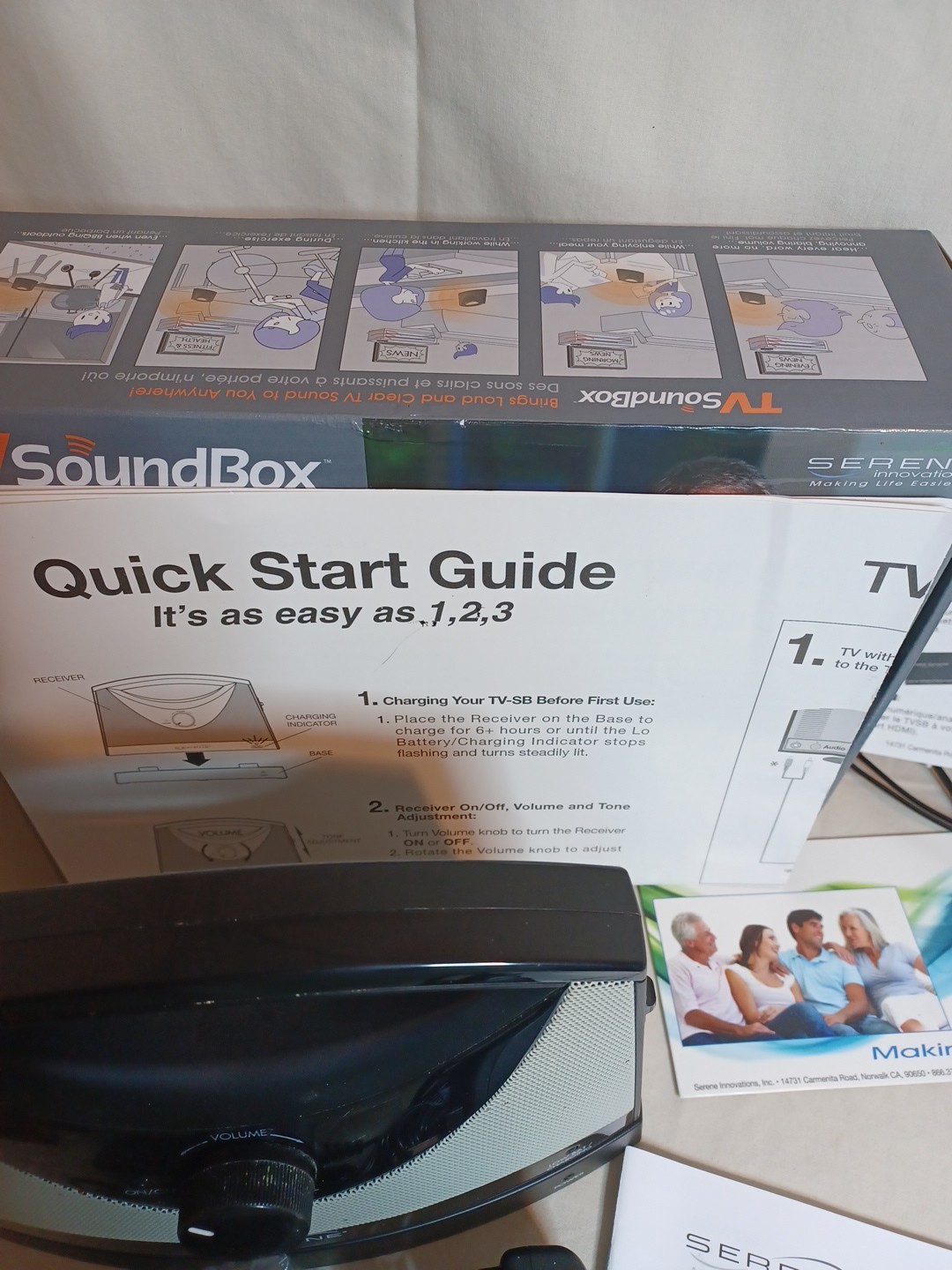 Serene Sereonic TV-SoundBox TV Sound Box Rechargeable Base.