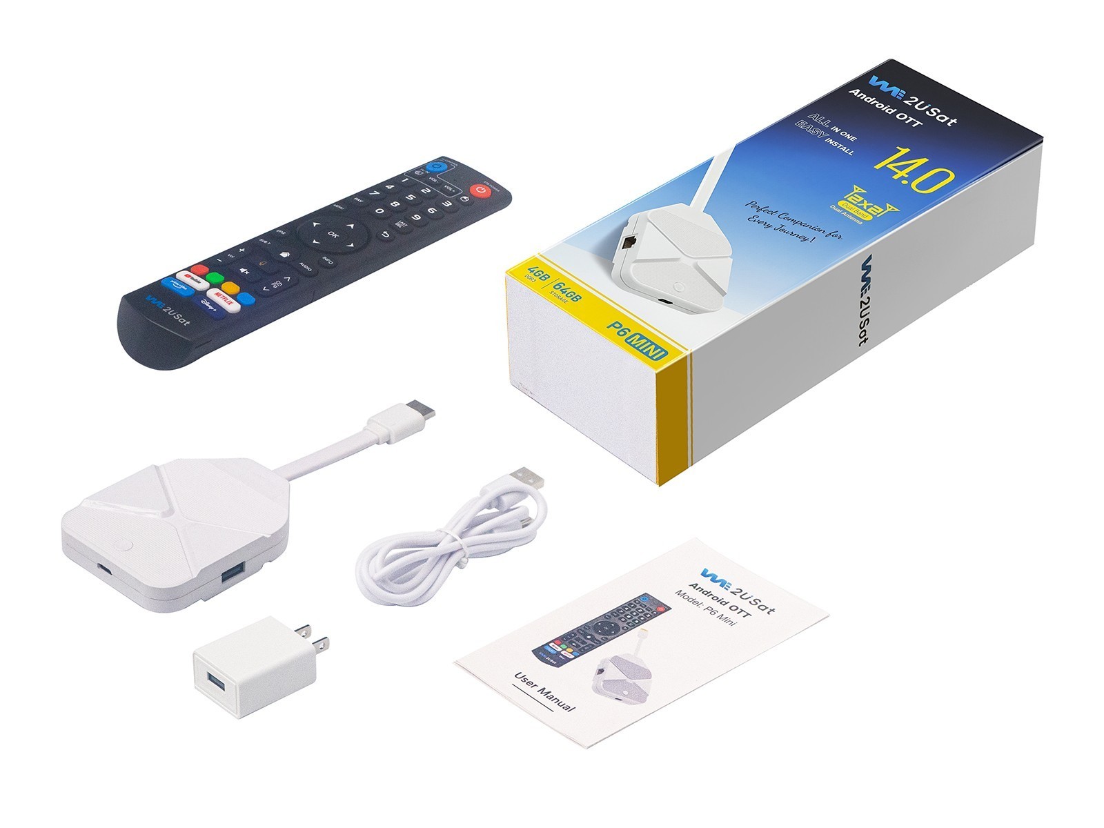 Brand New 2026 We2USat P6 Mini Cable TV. Portable. No Monthly Fees.
