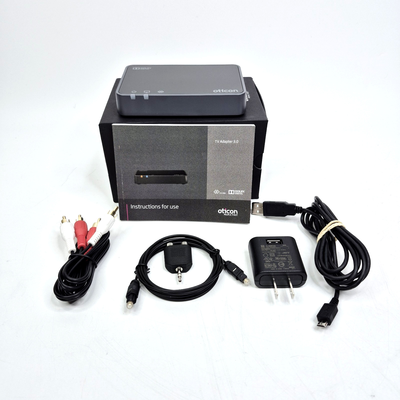 Oticon Dolby Digital TV Adapter 3.0 TVA3 w/ Power Supply & Extras #2