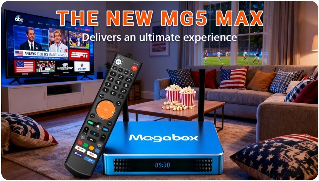 New 2026 Magabox MG5 MAX Media Player 8K UHD 4GB RAM 128G WiFi 6 Voice Remote