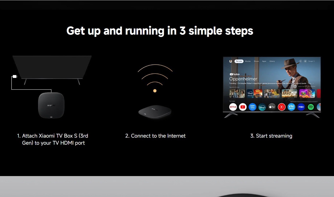 TV Box S (3rd Gen) 4K Ultra HD Streaming Device with Google TV, WiFi & Bluetooth