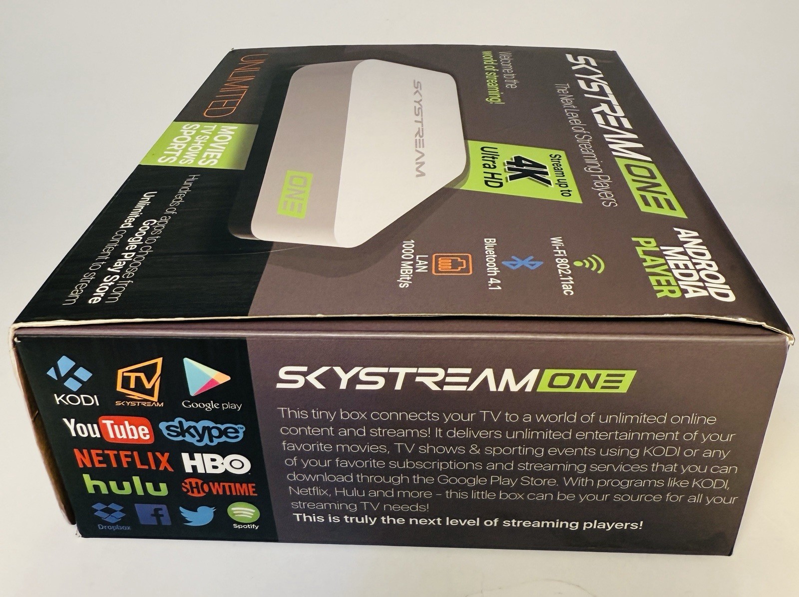 SkyStream One Android Media Streamer SS-ONE Media Box w/ Power Cord And Remote