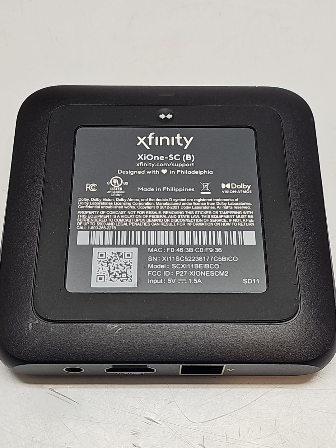 Xfinity SCXI11BEIBCO XiOne-SC(B) Stream Box New Open Box Power Supply W/ Remote