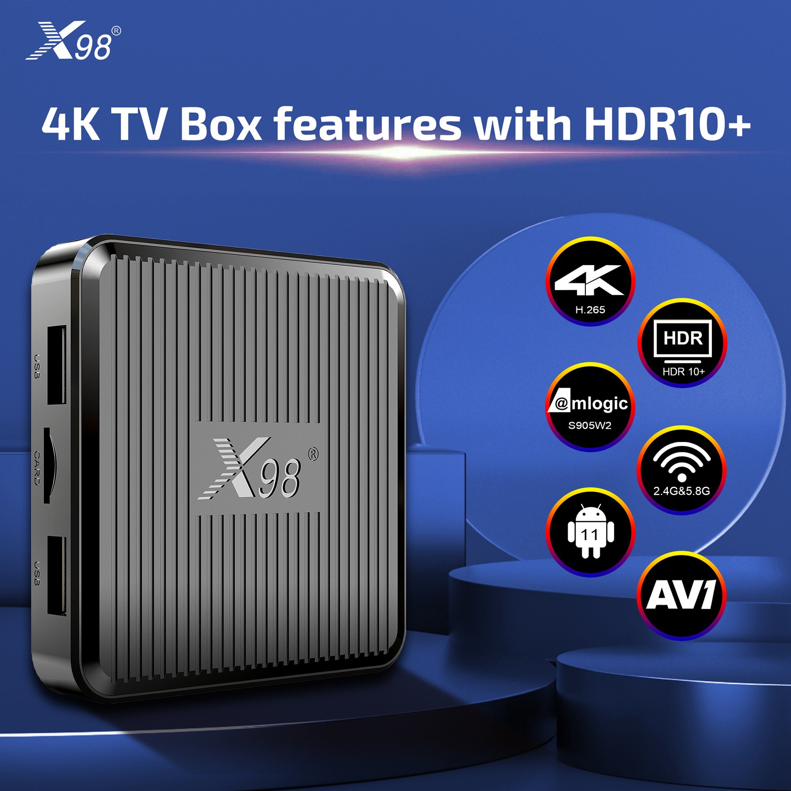 X98Q 11.0 Box Amlogic S905W2 UHD 4K Media Player 2.4G/5G D TJIT