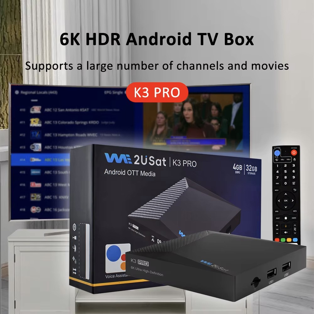 We2uSat K3 PRO Android Smart TV Box Media TV Player Use Forever
